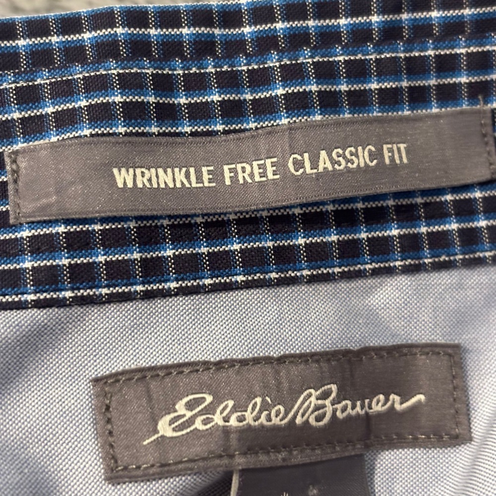 Eddie Bauer Mens Button Up Shirt Tall Large Plaid Wrinkle Free Classic Fit 21333 - Picture 6 of 12
